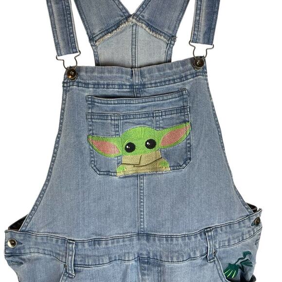 Her Universe Star Wars the Mandalorian the Child Denim Shortalls Size 2X - Picture 2 of 8